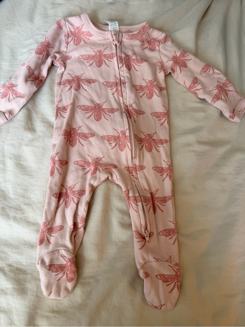 kate quinn Pink Bee Print Footed One-Piece